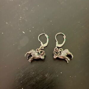 Interesting Silver Goat Earrings